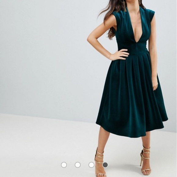 asos velvet green dress